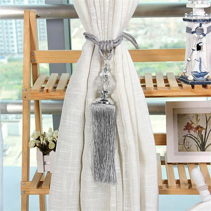 Crystal Beaded Buckle Curtain 2Pcs