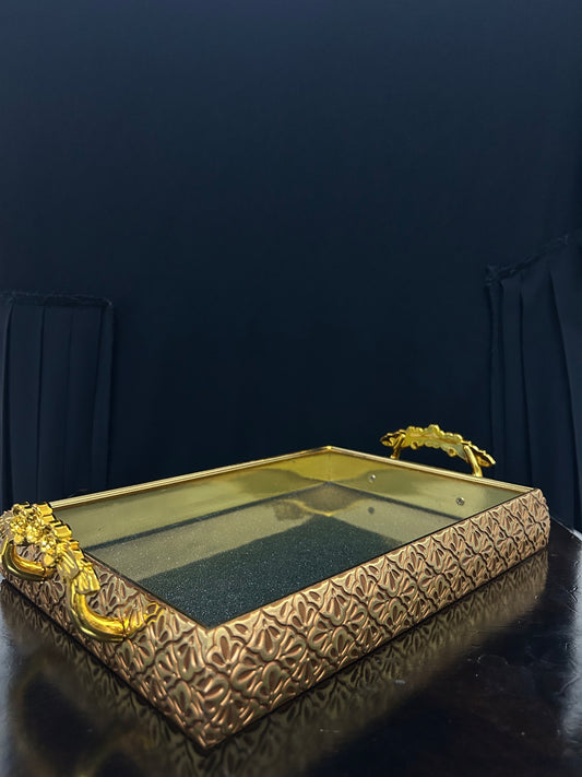 Golden Acrylic Trays Set