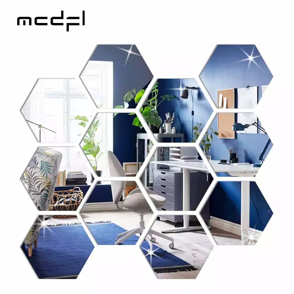 MCDFL Large Hexagonal Mirror Stickers