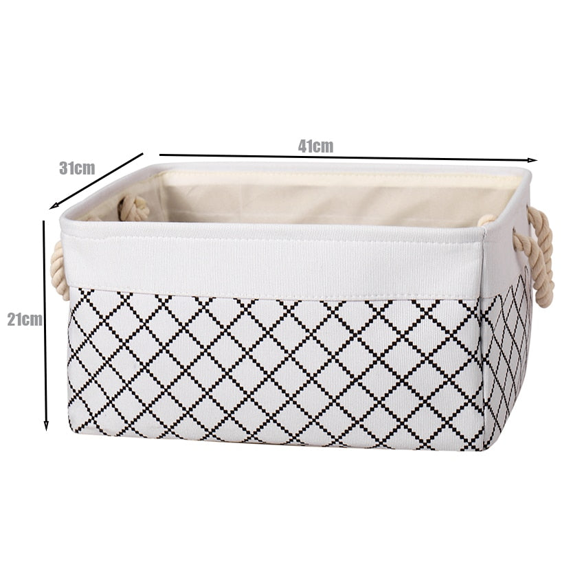 Cotton Linen Folding Storage Baskets