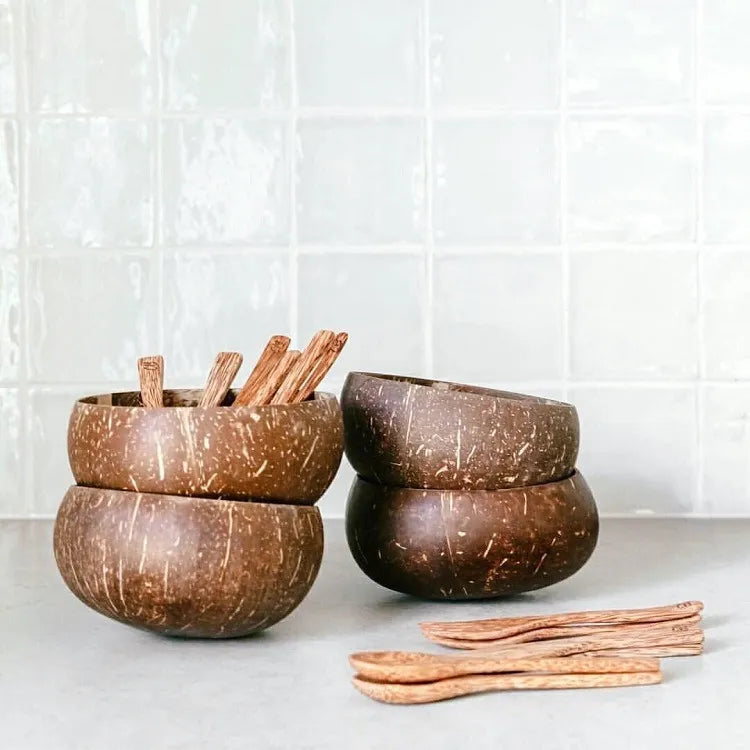 Natural Coconut Bowl Set