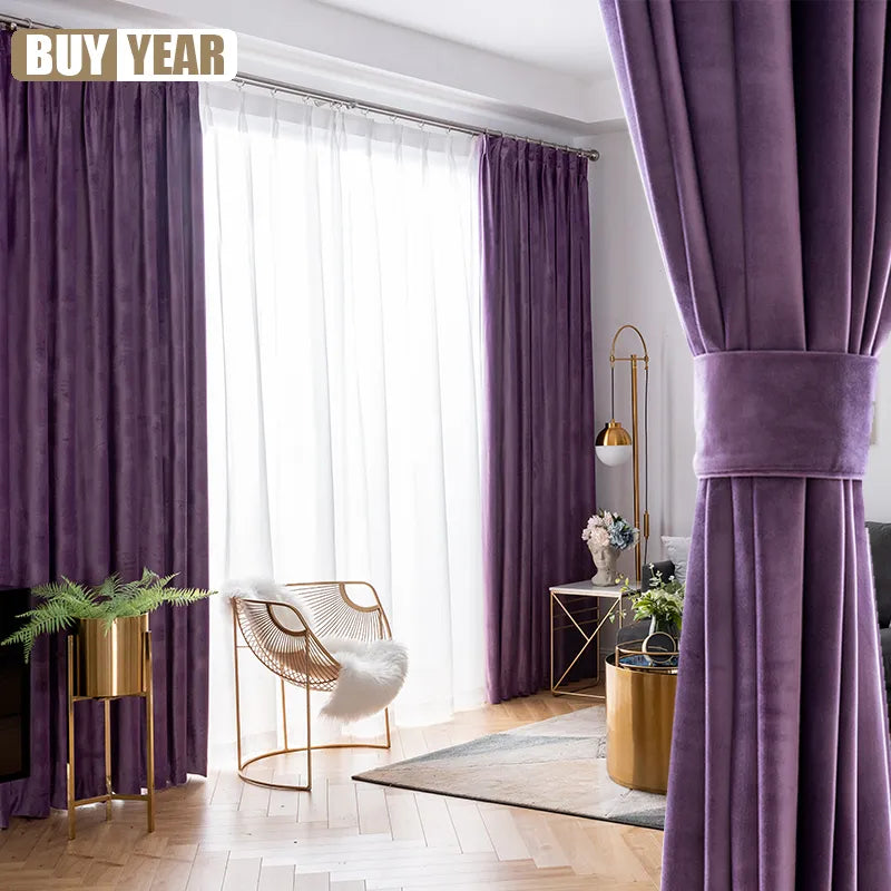 European Style Purple Curtain